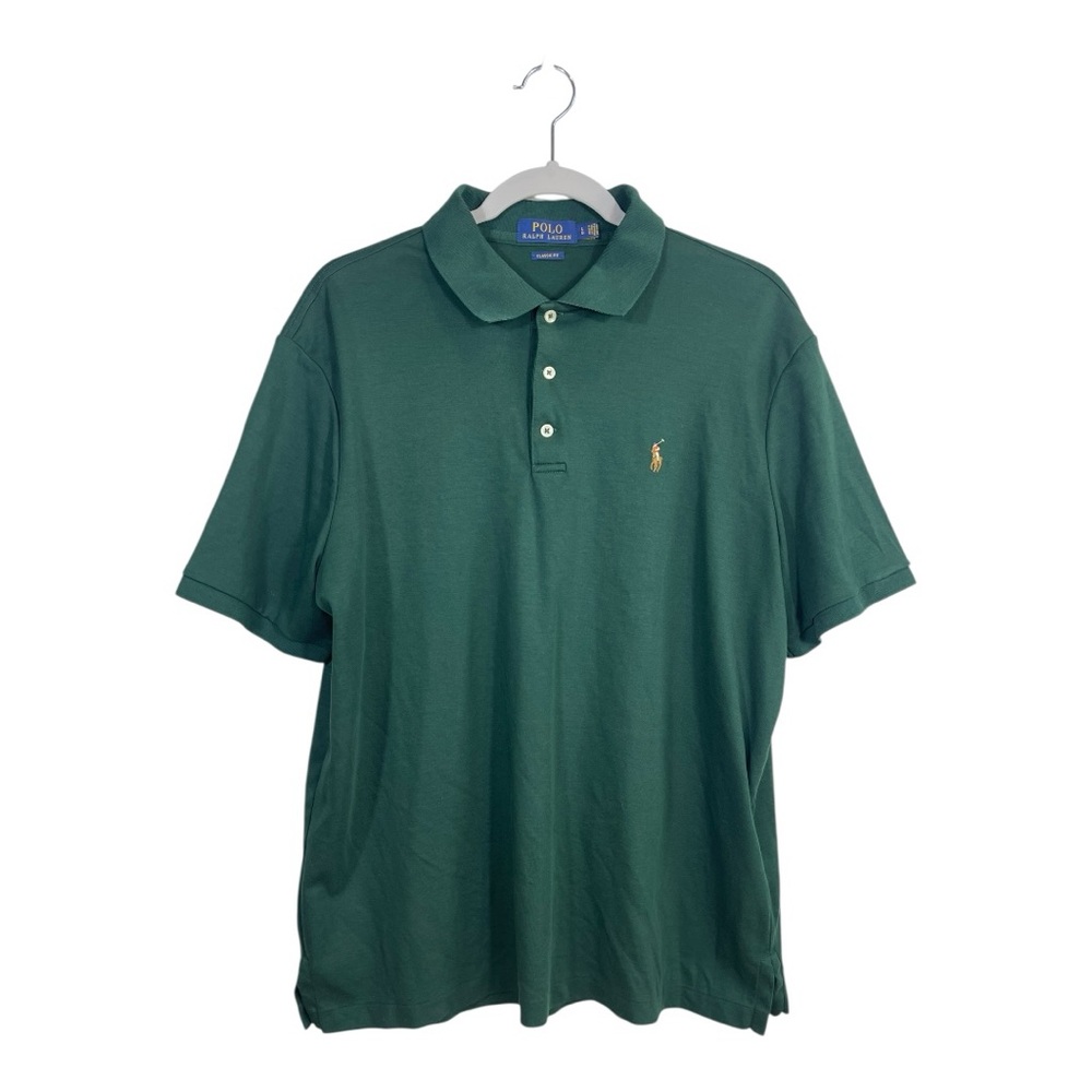 Polo Ralph Lauren Classic Fit Green Polo Shirt Mens XL 100% Cotton Short Sleeve